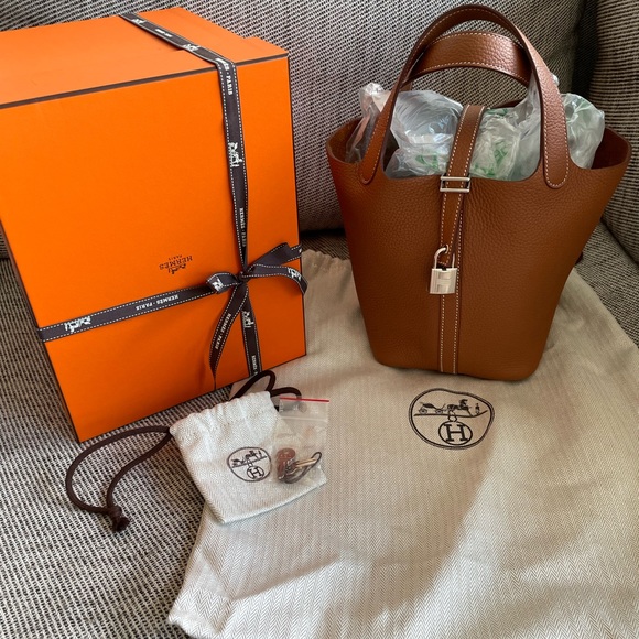 Hermes Herbag Gold with SHW stamp T in 2023